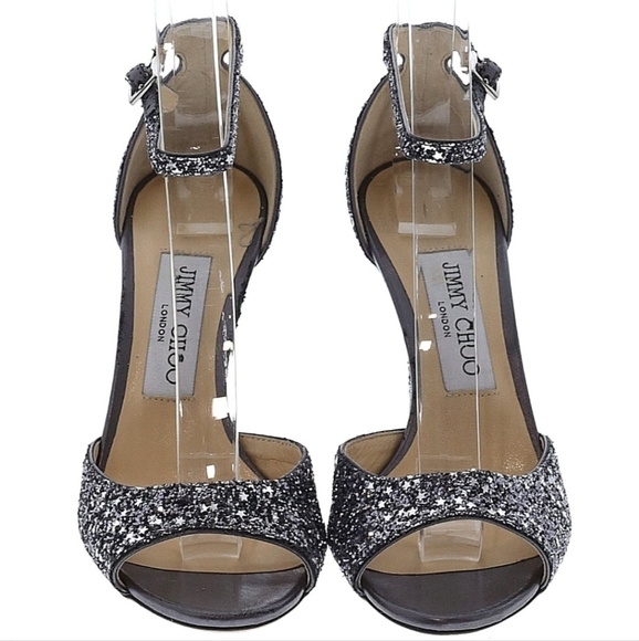 Jimmy Choo star coarse glitter sandals 37 - Picture 1 of 9